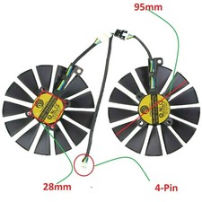 T129215SM 95mm Pair Fans For Asus Strix / Dual 470 480 570 580 picture