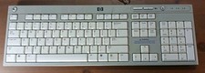 HP 5137 English Gray White Keys Keyboard Microsoft 18”x6” Wired - Clean Vintage picture