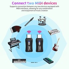 Wireless MIDI Adapter Rechargeable Audio Transmitter Receiver 2.4GHz Ultra-Low picture