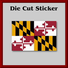 Maryland Flag Sticker - Waterproof, Die-Cut, Printed Vinyl Decal for Laptops picture