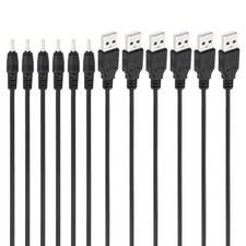 USB 2.0 A Type to DC 2.5x0.7mm Barrel Jack Power Cable, 6pcs, Black picture
