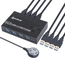 USB 3.0 Switch, USB Switcher Selector 4 Computer Sharing 4 USB Devices Printe... picture