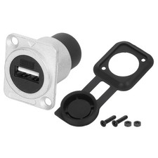 1Pcs USB 2.0 Panel Mount Coupler, D-Type USB Pass Through 480Mbps Silver picture