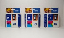 Lot of 3 HP Invent 49 Tri-Color Inkjet Cartridges 51649A New & Sealed Exp. 08/04 picture