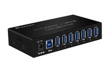 USB 3.0 Hub, USB Data Hub, Metal Case Mountable 7-Port Powered USB Hub 3.0 wi... picture