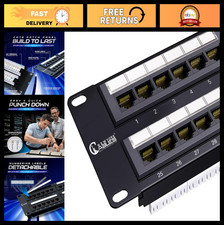 48 Port Cat6 Patch Panel 10Gb Ethernet 2U Rack Wall Mount UTP Heavy-Duty Steel picture