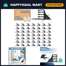100Pcs Multi-Cable Staples Clips with Steel Nails for Wire Management & Organiza picture