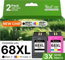 68XL 68e Ink Cartridges for HP 68 Black/Color Combo Pack picture