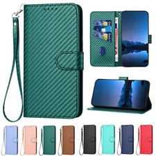 Fiber Leather Card Wallet Cover Case For S26 S25 S24 S23 S22 S21 S20 S9 S10 picture