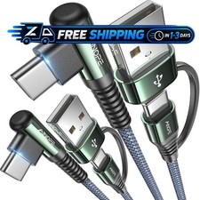 AINOPE E353 60W USB C Cable 2-Pack 6.6FT Right Angle with USB Adapter picture