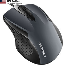 TECKNET USB Wired Mouse, 6-Button Corded Computer Mouse with 4 GRAY  picture
