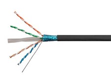 Open Box Monoprice Cat6A 500ft F/UTP Shielded CMR Bulk Cable Black 41484 picture
