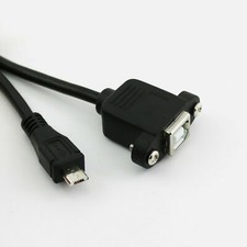 10x Printer Panel Mount USB 2.0 B Female Socket To Micro USB 5Pin Male Cable 1FT picture
