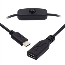 NFHK with On Off Power Switch Button USB Type C Male to Female USB-C Cable picture