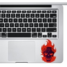 Skull Burning Fire Red Sitcker Laptop Macbook ipad Phone surface Pro Viny Decal picture