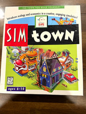 Vintage Maxis SimTown Simulation CD-ROM (1995) Complete Big Box Set picture
