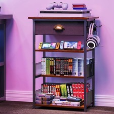 4-Tier AV Media Stand with Drawer, Gaming Console Shelf picture