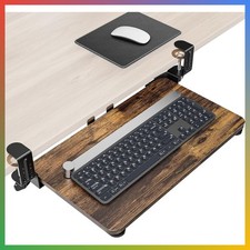 Under Desk Keyboard Tray Mouse Mount Rustic Vintage Brown 20x11.8in Clamp Mount picture