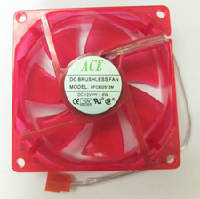 Ace 80mm x 25mm Computer Case Cooling 3-Pin Fan , UV Red picture