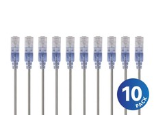 Monoprice Cat6A Ethernet Network Patch Cable - 25 Feet - Gray | 10-Pack, 10G picture