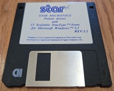 Star Micronics Printer Driver V1.2 3.5 Inch Floppy Disk VTG Software Windows 3.1 picture