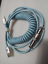 MAMBASNAKE C01 Coiled USB C Cable for Gaming Keyboard, Detachable Metal Aviator picture