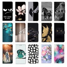 Cat Lion Flower Horse Owl Card Wallet Cover Case For 16 17 15 Pro Max 16E 17E picture