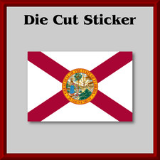 Florida State Flag Sticker  Waterproof, Die-Cut, Printed Vinyl Decal for Laptops picture