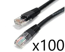 100 Pack Lot - 2ft CAT5e Ethernet Network LAN Router Patch Cable Cord Wire Black picture