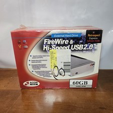 Acom Data External FireWire & USB Hard Drive  60GB 5400 RPM NEW SEALED VINTAGE picture