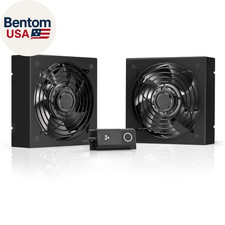 Rack ROOF Fan KIT, Quiet Dual-Fans with Speed Controller, for Cooling AV, Home T picture