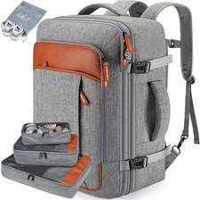 Lumesner 40L Expandable Travel Backpack, Carry On Backpack 20 inches, Grey picture