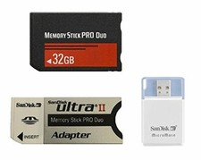 32GB Memory Stick PRO Duo Flash Memory Card Plus Micromate reader and Adapter picture