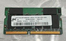 Micron SDRAM PC100 256MB Laptop Memory for P3 Pentium 3 Laptops Low Density RAM picture