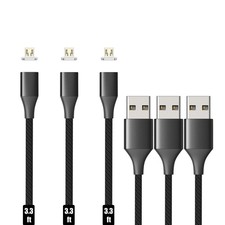 N. NETDOT Magnetic Charging Cable, Gen10 Nylon Braided 3.3 ft, Black picture
