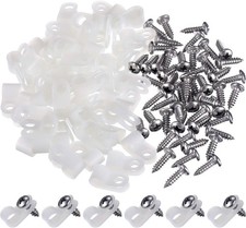 50 Pack R-Type Cable Clip Wire Clamp, Nylon Screw Mounting Cord Fastener Clips w picture