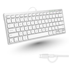 Macally USB C Wired Keyboard for Mac USB C + USB A – Compatible Keyboard for ... picture