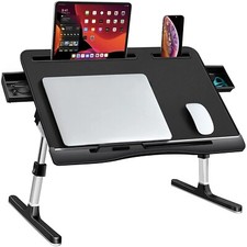 Laptop Bed Tray Table [Luxury PVC Leather], Adjustable Laptop Desk for Bed, F... picture