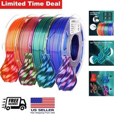 1.75mm Silk PLA 3D Printer Filament Bundle Dual Color 800g Pack 4 Spools picture