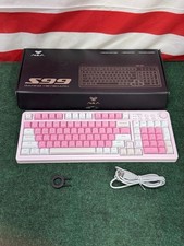 AULA 99 Key Keyboard, Wireless Pink Gaming Keyboard with Number Pad, RGB Backlit picture