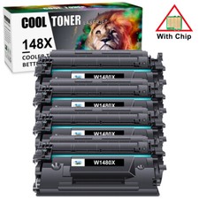 1-4 High Yield Black Toner (WITH CHIP) For HP 148X W1480X LaserJet Pro 4001 4101 picture