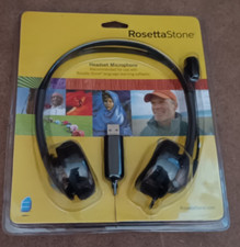 Rosetta Stone Headset Microphone USB For Language Learning Software. New Sealed picture