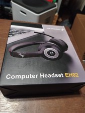 JIAMQISHI EH02 Wireless Bluetooth Headset Noise Cancel Boom Mic USB 3.5mm Black picture