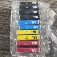 Compatible 125 Ink Cartridges Black Cyan Yellow Magenta Lot 10 Inkjet Printers picture