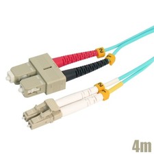 4M LC/UPC to SC/UPC Fiber Optic OM4 50/125 Multi Model Duplex Patch Cable Aqua picture