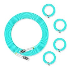 Lebrudos 5Pcs 5 Meter Multi-Mode Fiber Optic Patch Cord LC UPC to LC UPC Dupl... picture