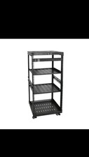 RIVECO 22U Network Rack with Reinforced Top & Bottom Vented Plates - 4 Rollin... picture