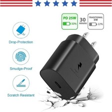 25W Type C USB-C Super Fast Wall PD Charger Block For Samsung Galaxy S23 S22 S21 picture
