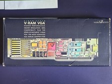 ISA Video Card, Video Seven V-RAM VGA 512KB Vintage, Parts/Repair READ picture