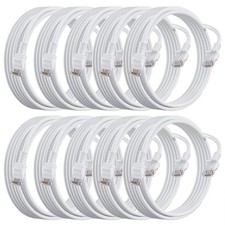 Cat 6 Ethernet Cable 10ft 10G 550Mhz 24AWG RJ45 LAN Network Cord 10 PCS White picture